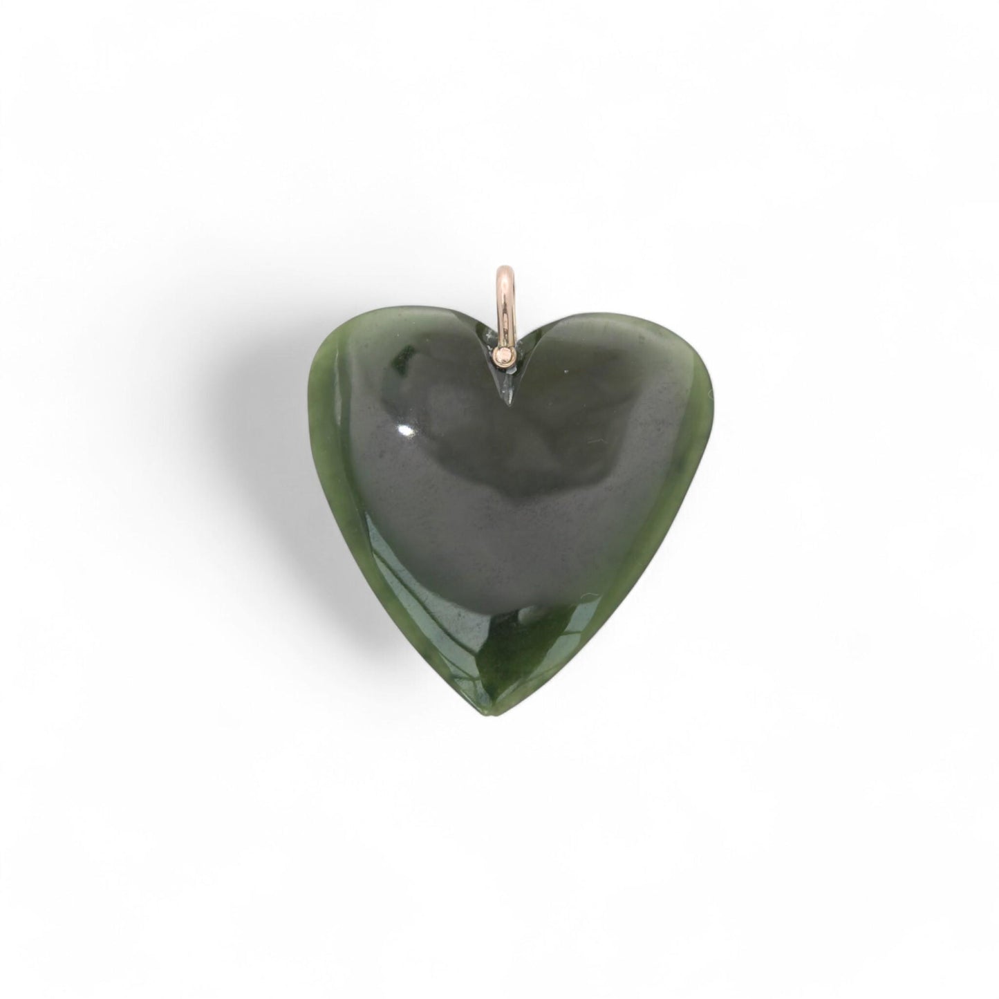 Antique 9ct Gold New Zealand Nephrite Heart Pendant