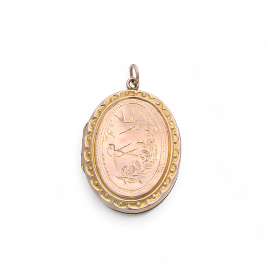 Antique 9ct Yellow Gold Swallow Locket