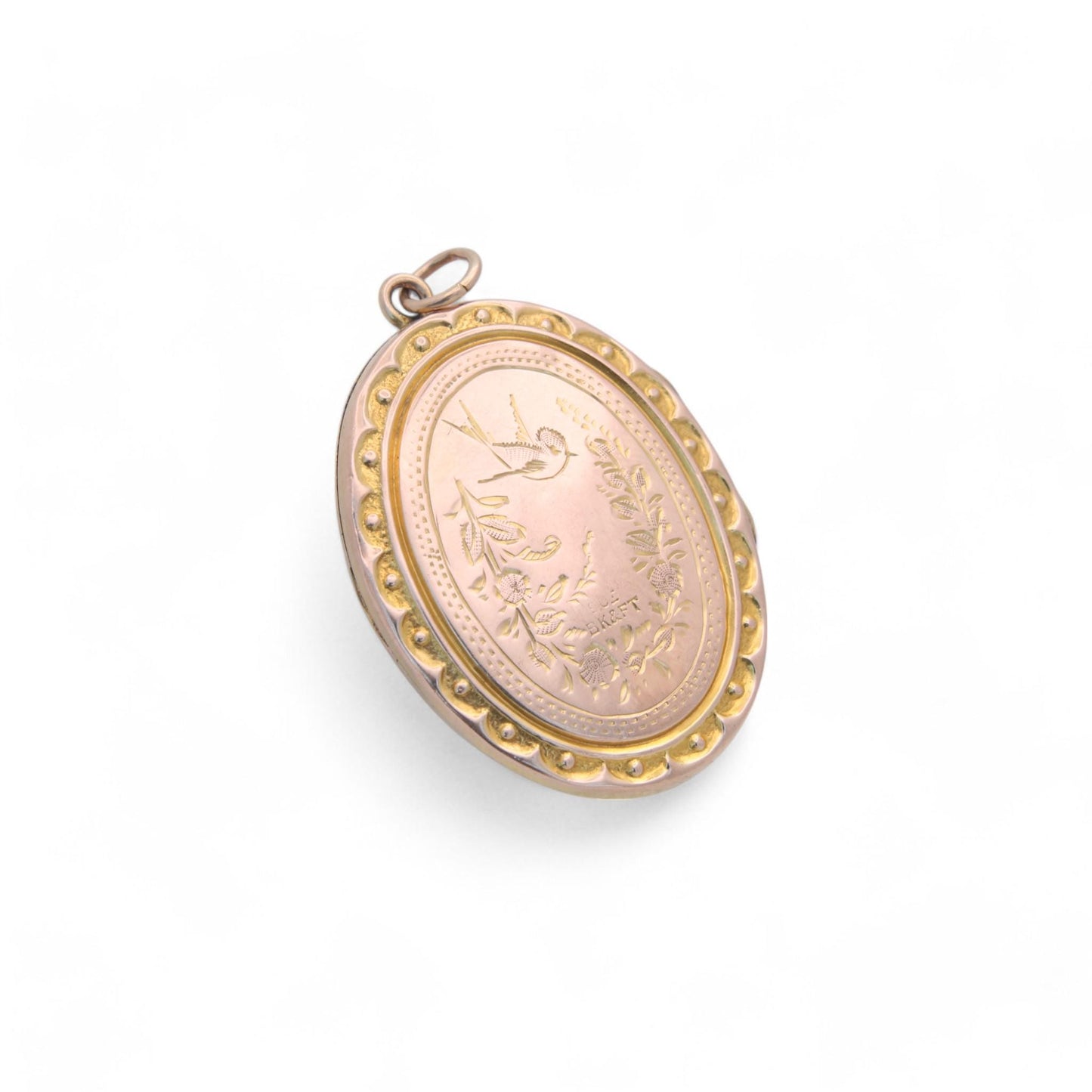 Antique 9ct Yellow Gold Swallow Locket