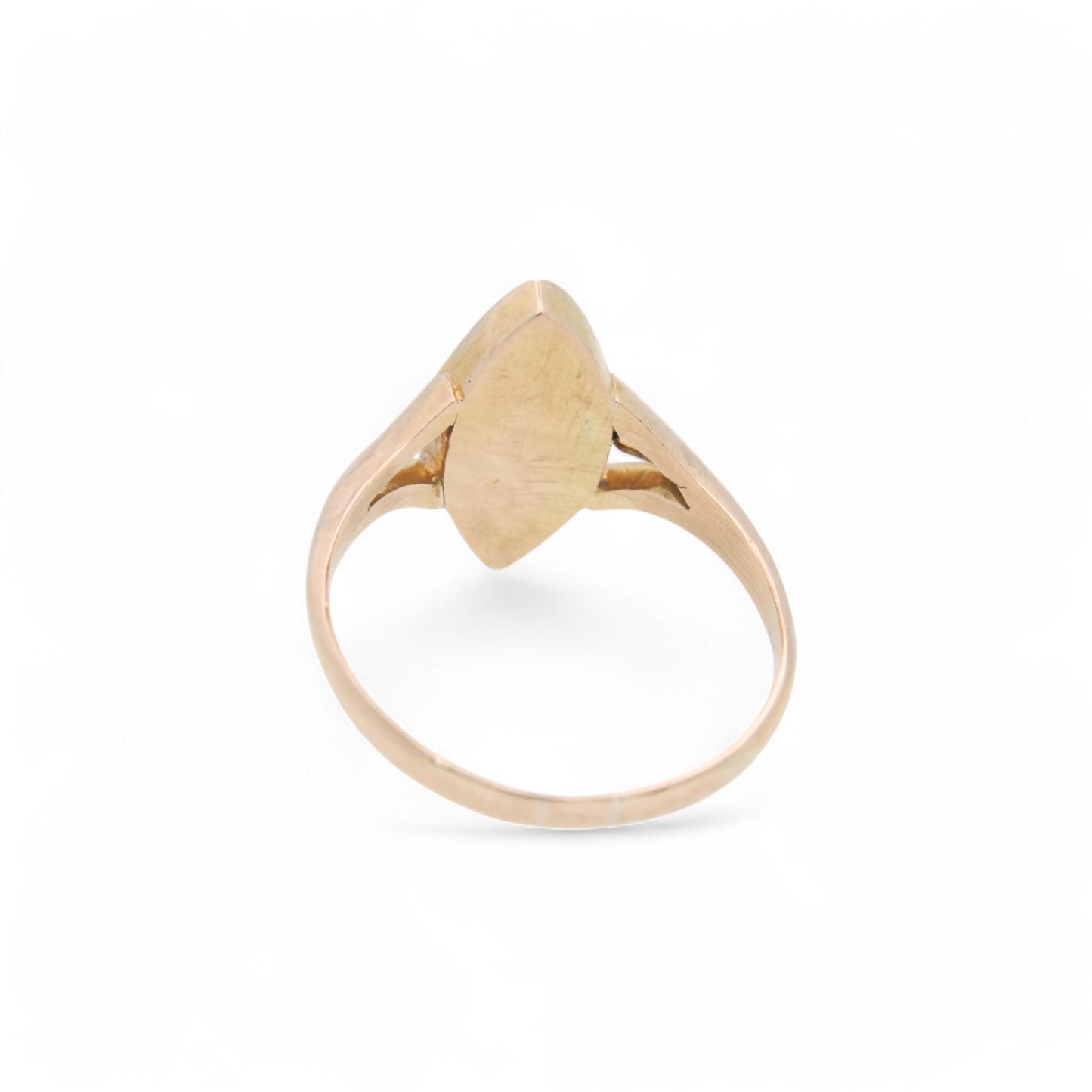 Antique 15ct Gold Sapphire Diamond Navette Ring