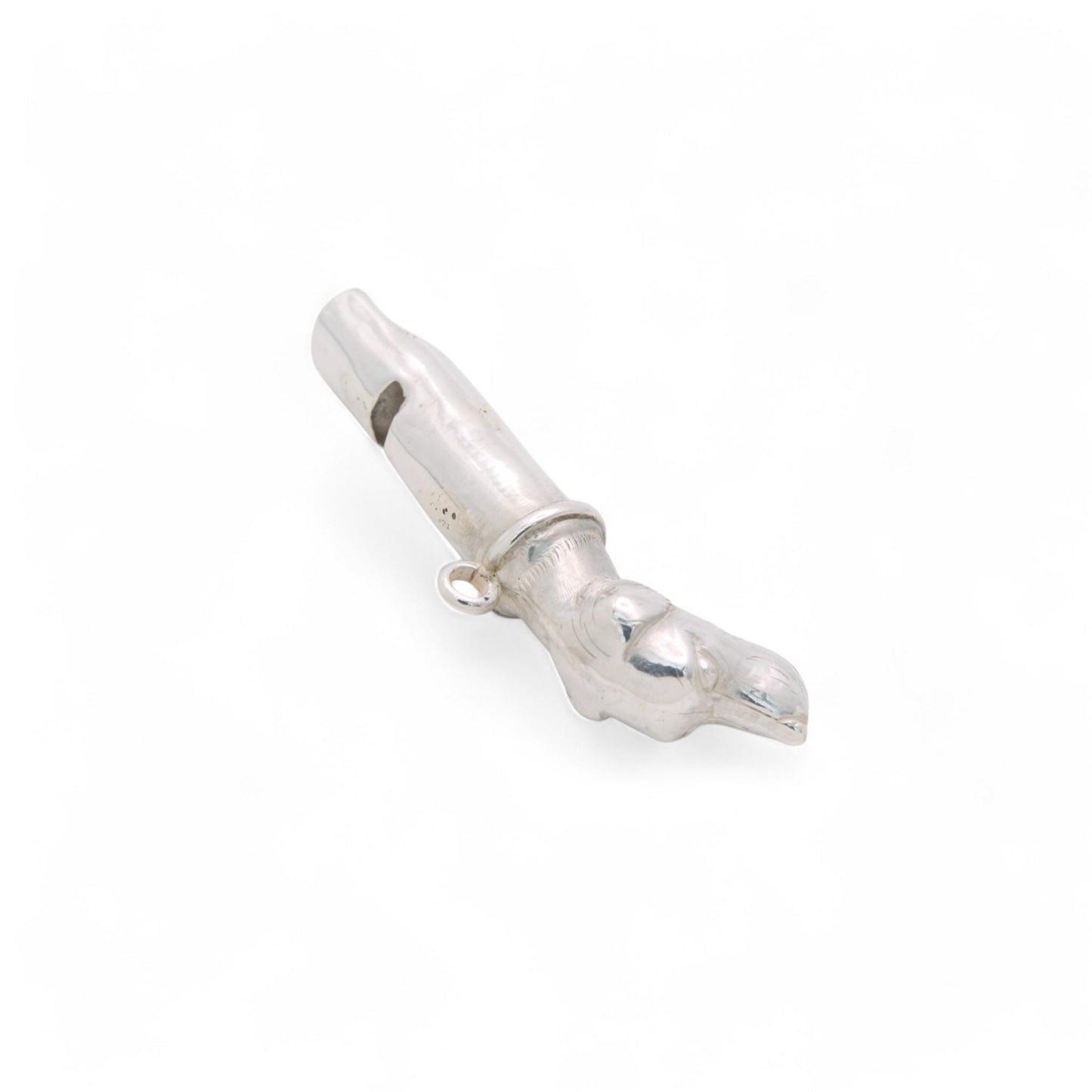 Antique Sterling Silver Hunting Dog Whistle, 1887