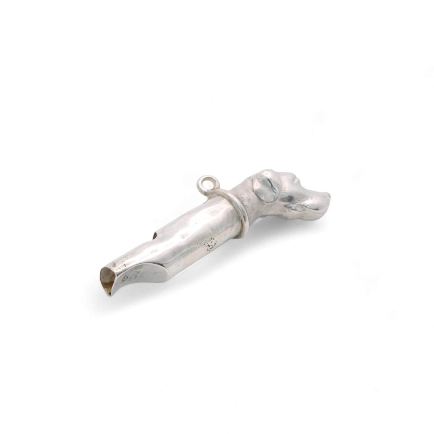 Antique Sterling Silver Hunting Dog Whistle, 1887