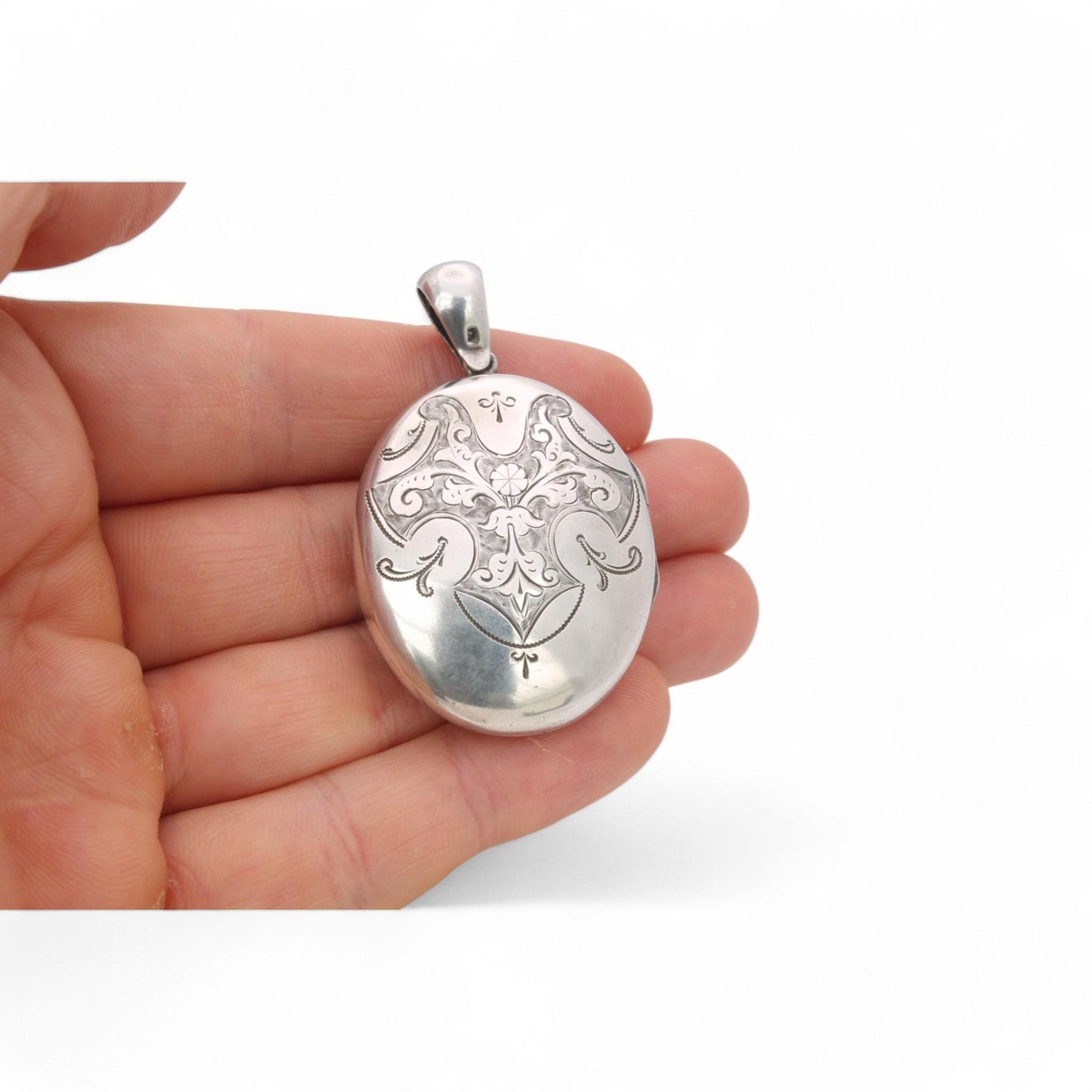 Antique Sterling Silver Locket, 1882