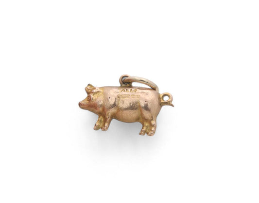 Antique 9ct Gold Pig Charm, 1900