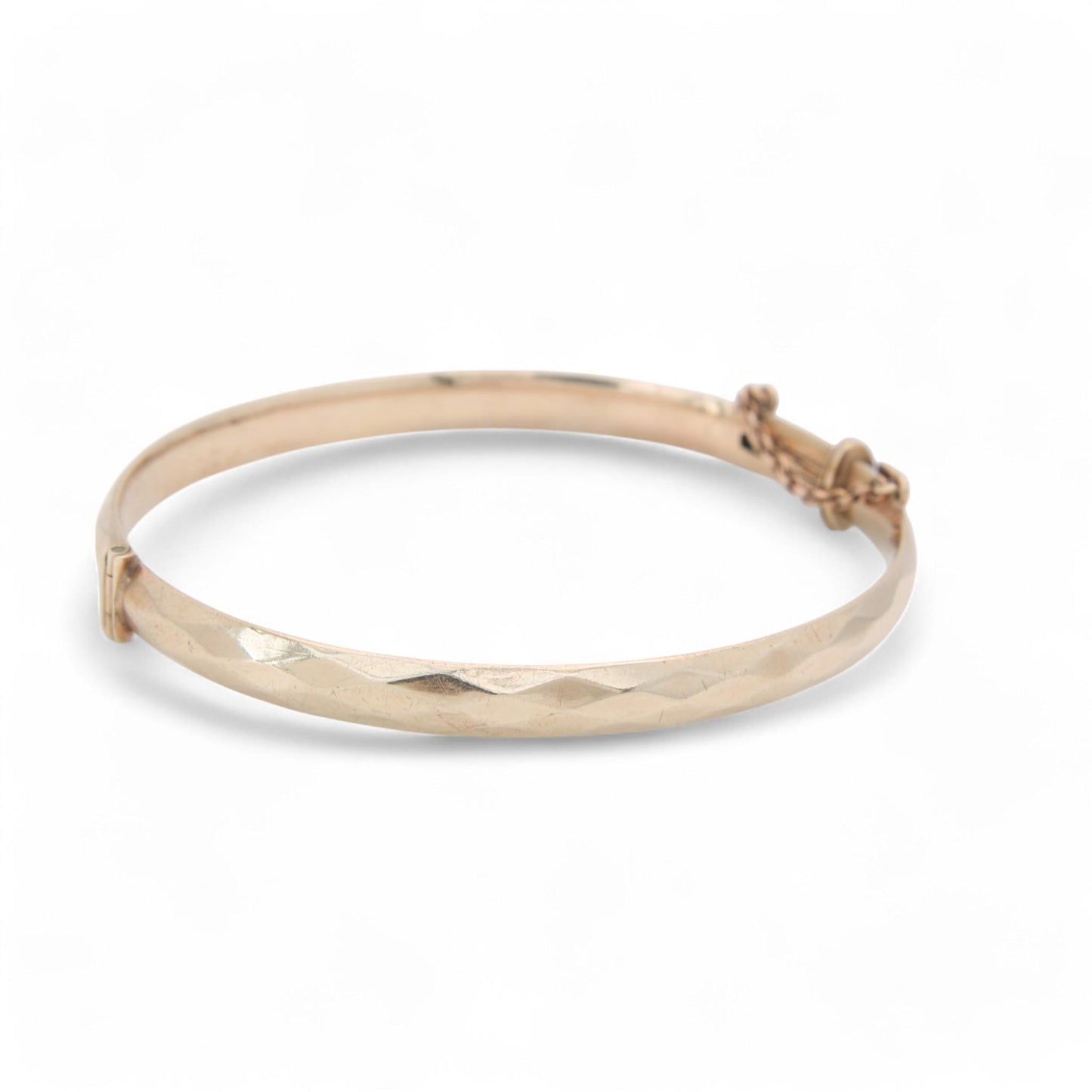 Antique 9ct Gold Faceted Metal Core Bangle