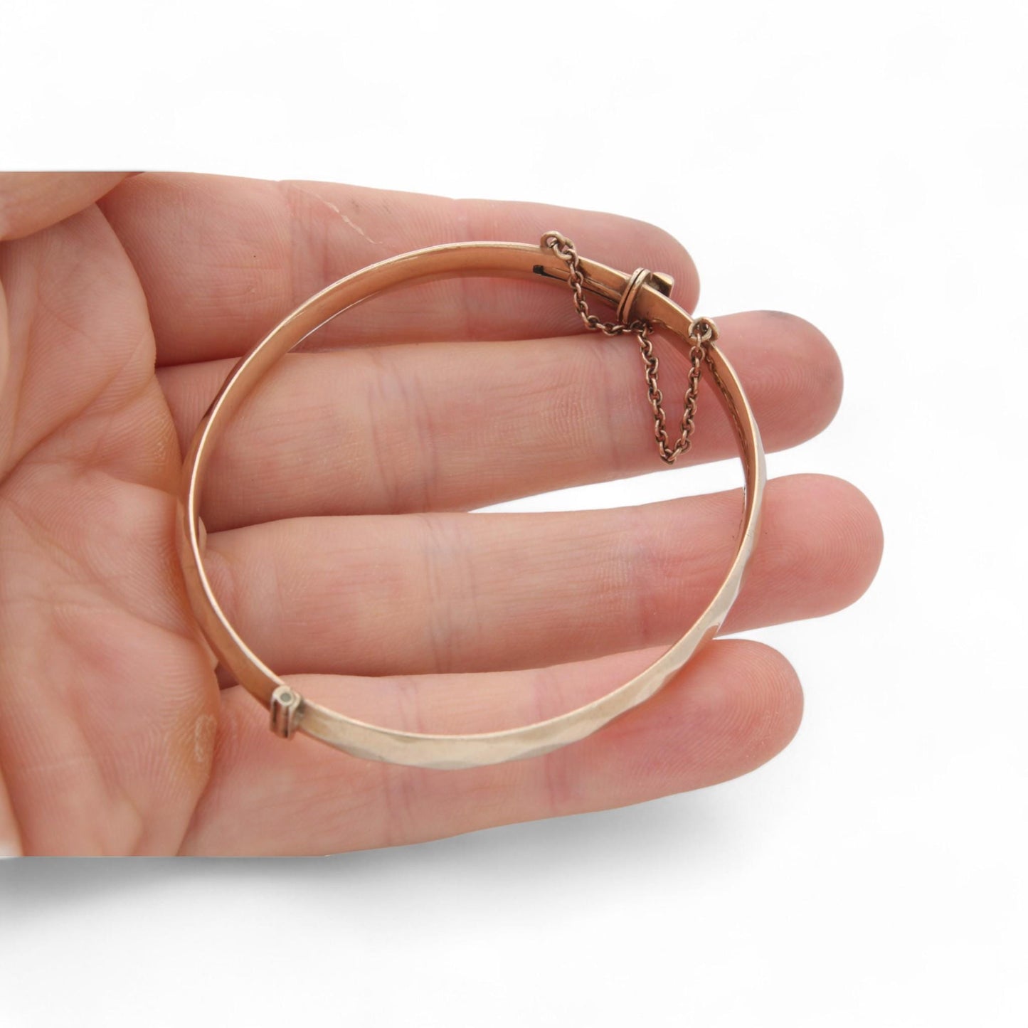 Antique 9ct Gold Faceted Metal Core Bangle