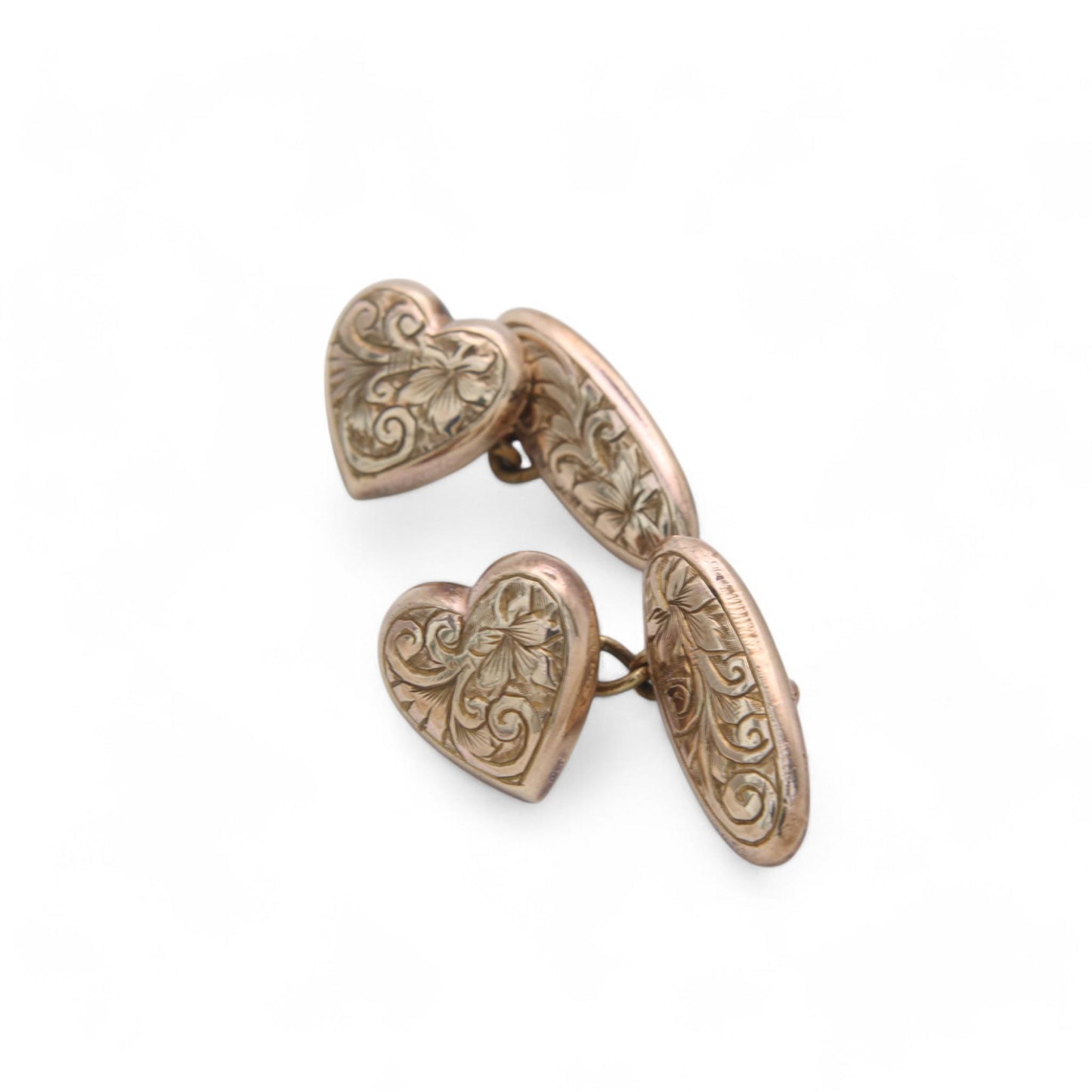 Antique-9ct-Rolled-Gold-Heart-Cufflinks