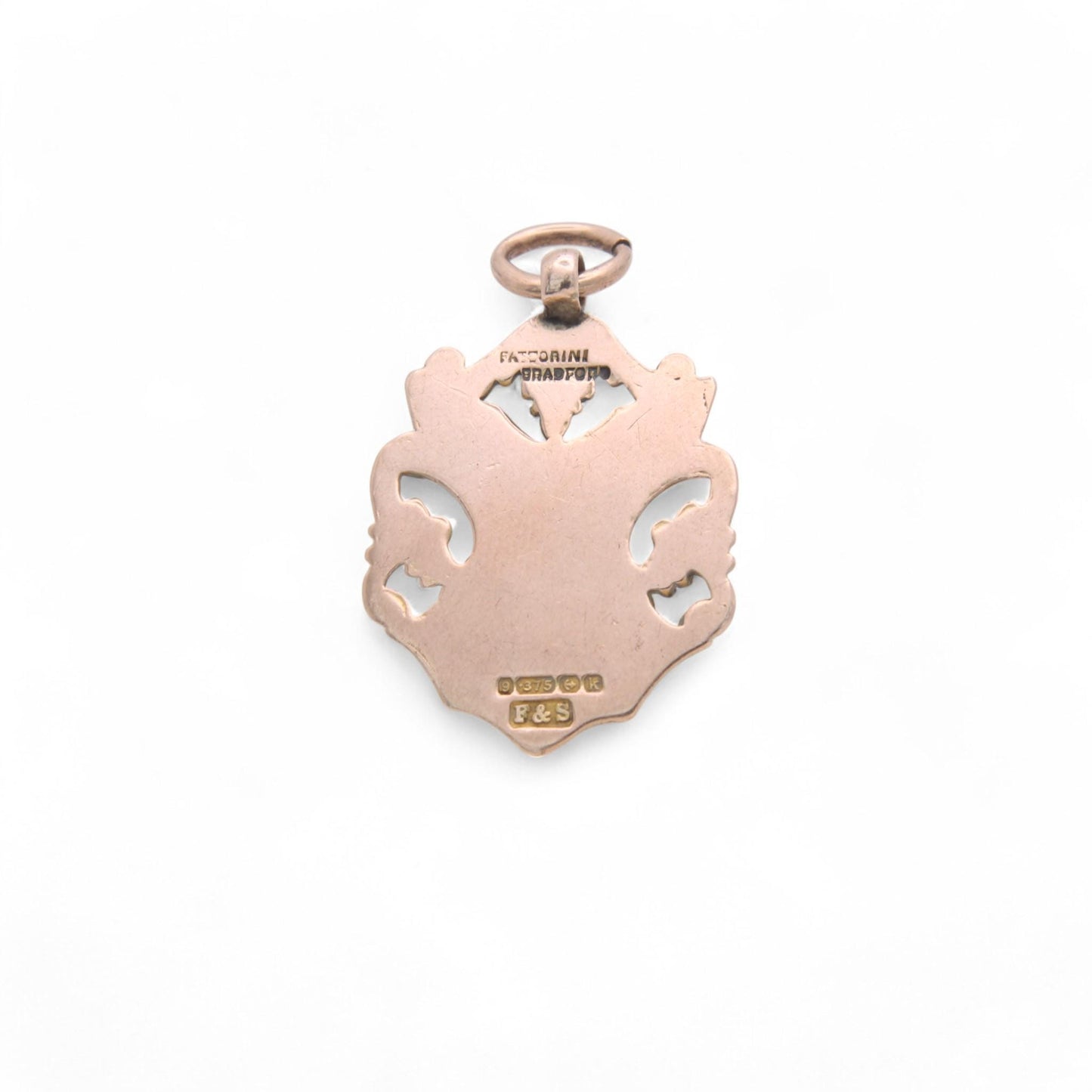 Antique 9ct Gold Shield Pendant, 1909