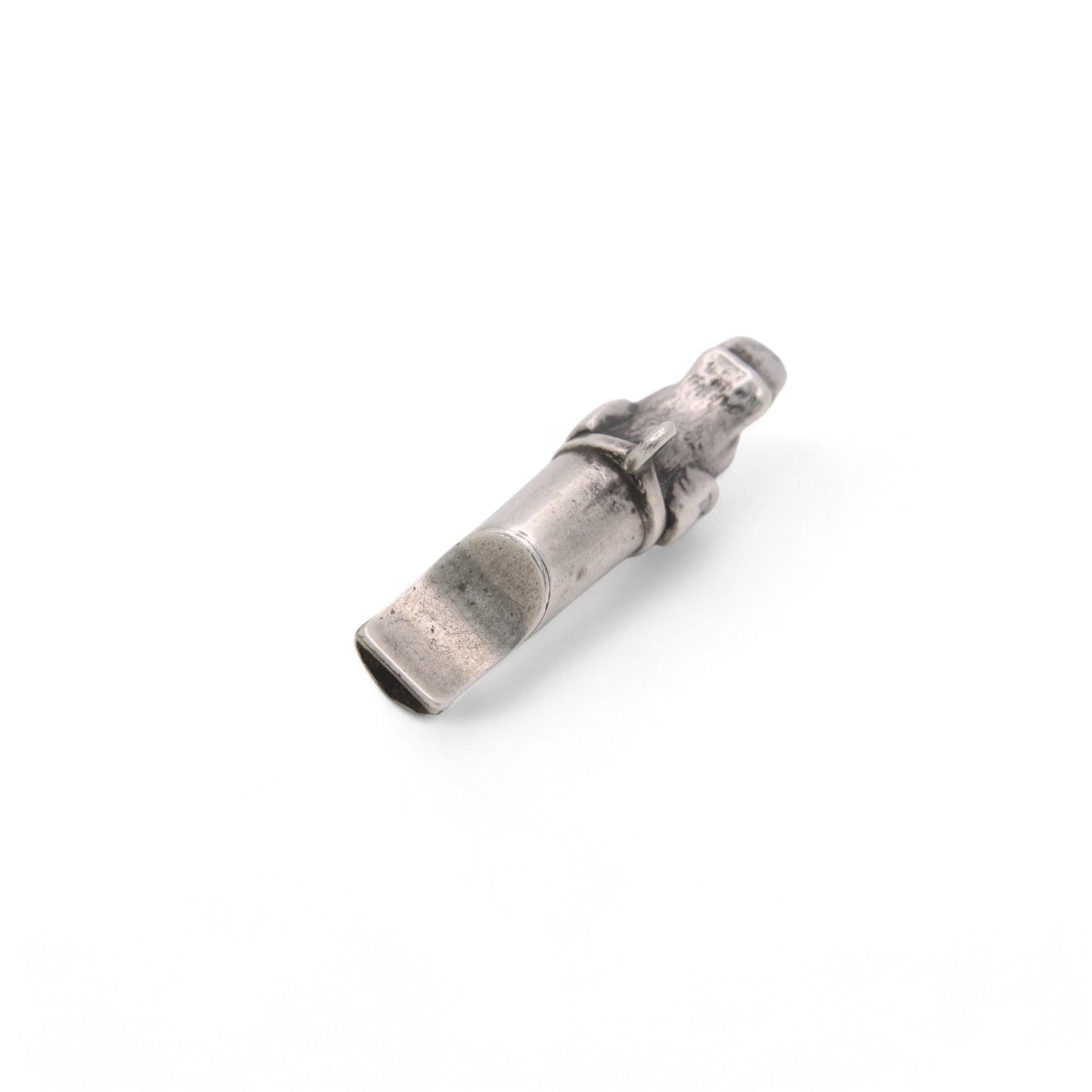 Antique Sterling Silver Dogs Head Whistle