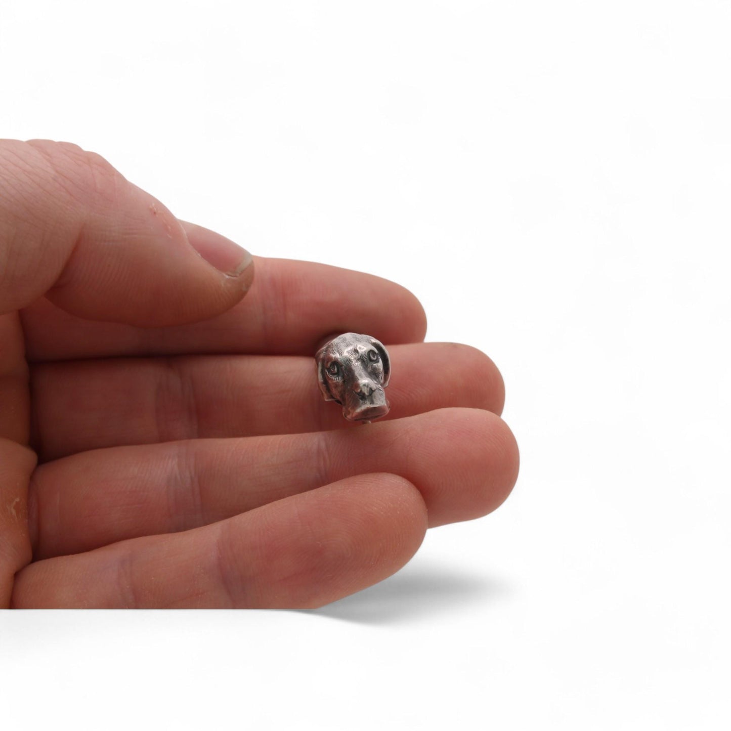 Antique Sterling Silver Dogs Head Whistle