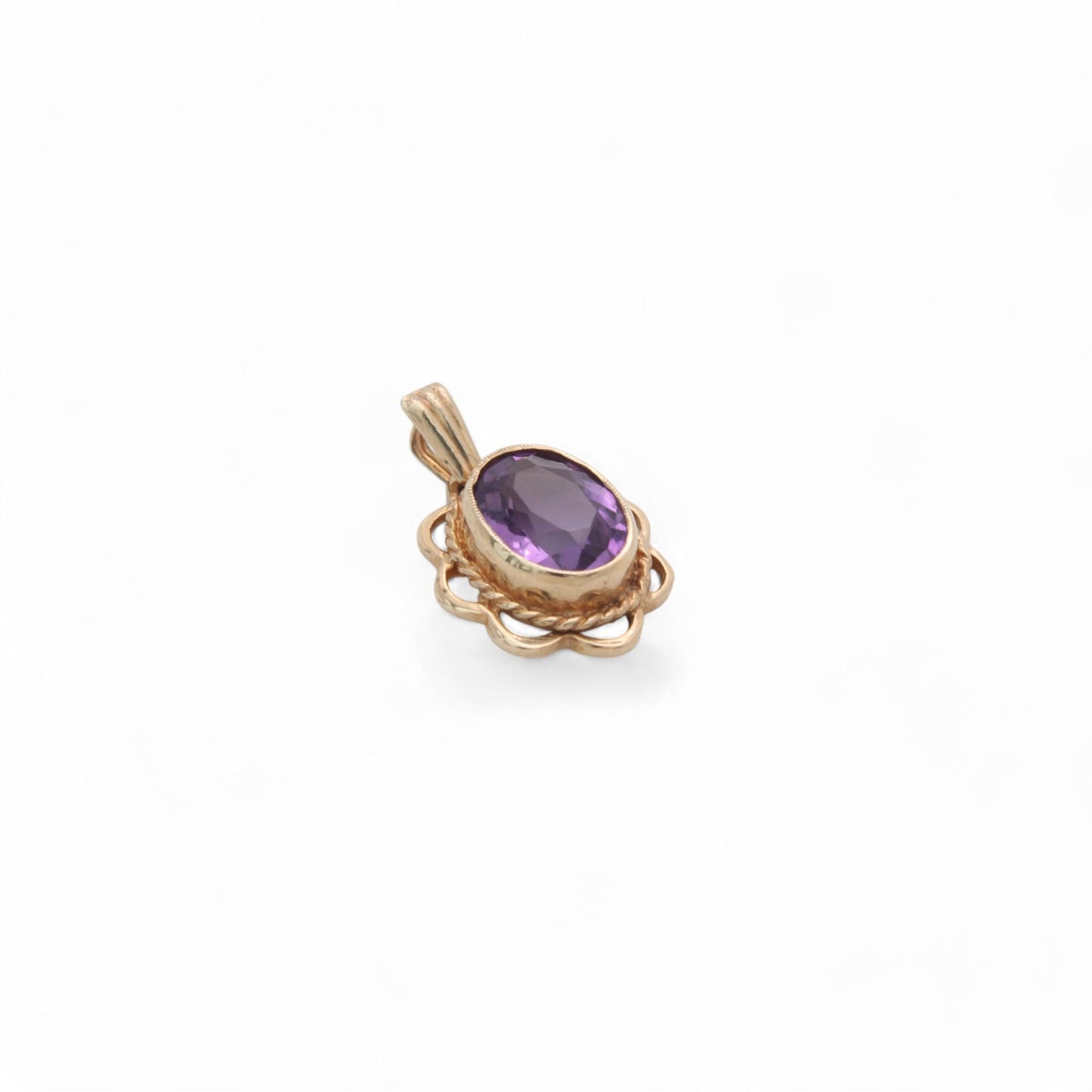 Vintage 9ct Gold Amethyst Pendant