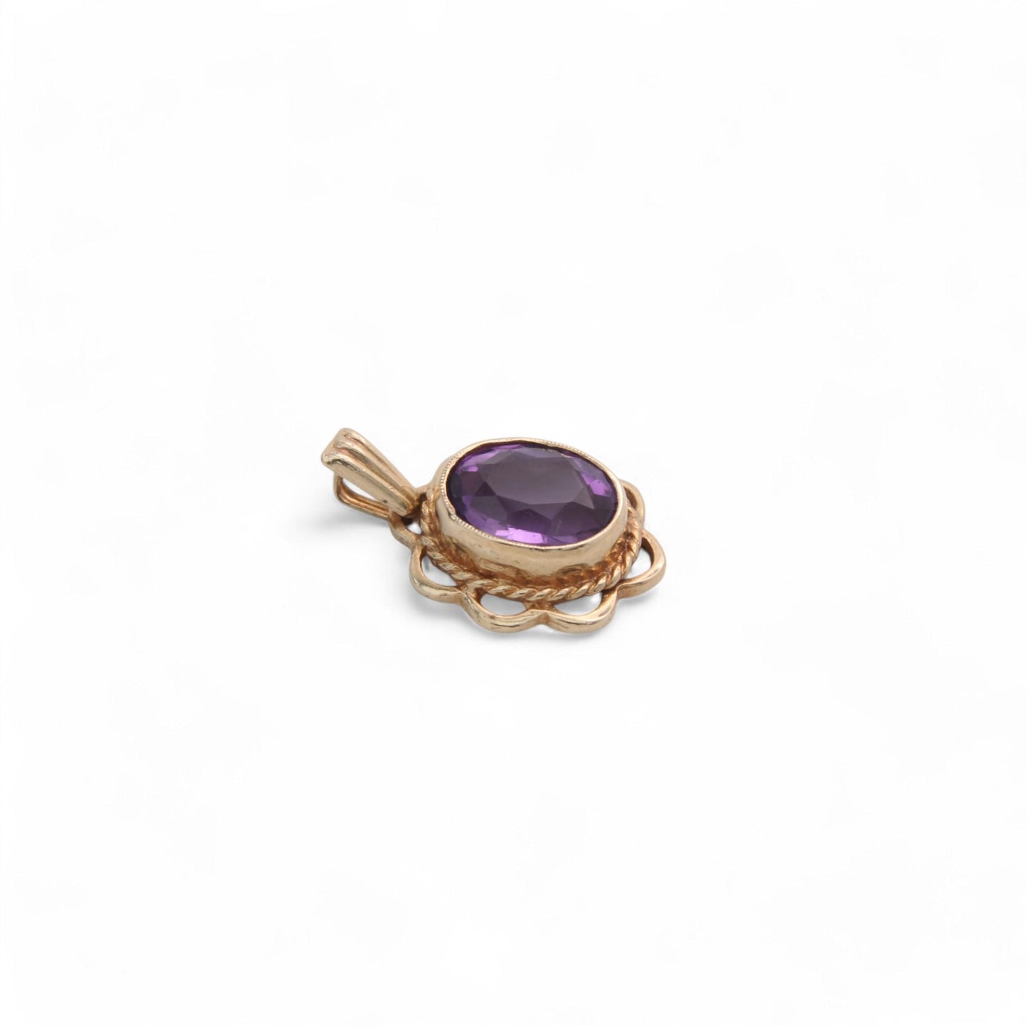 Vintage 9ct Gold Amethyst Pendant