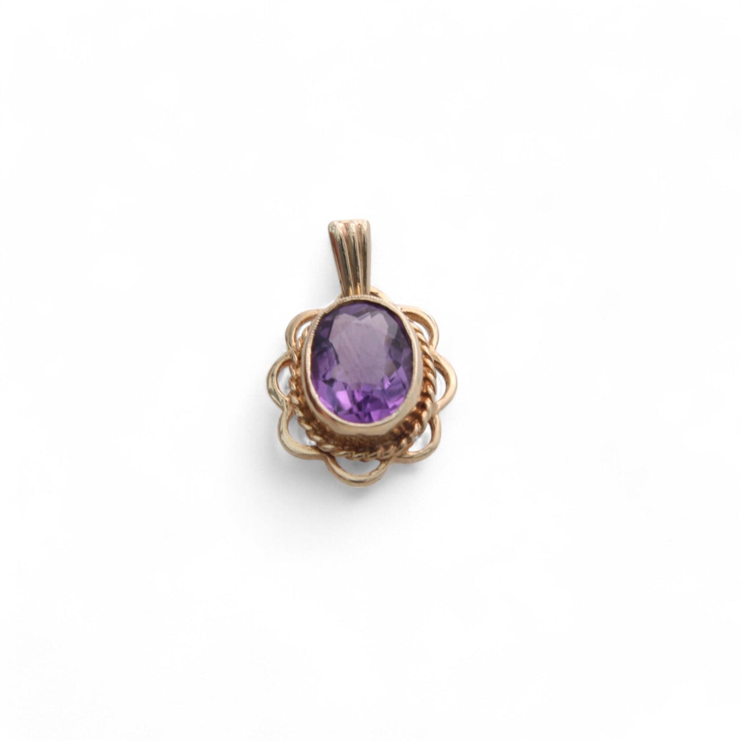 Vintage 9ct Gold Amethyst Pendant