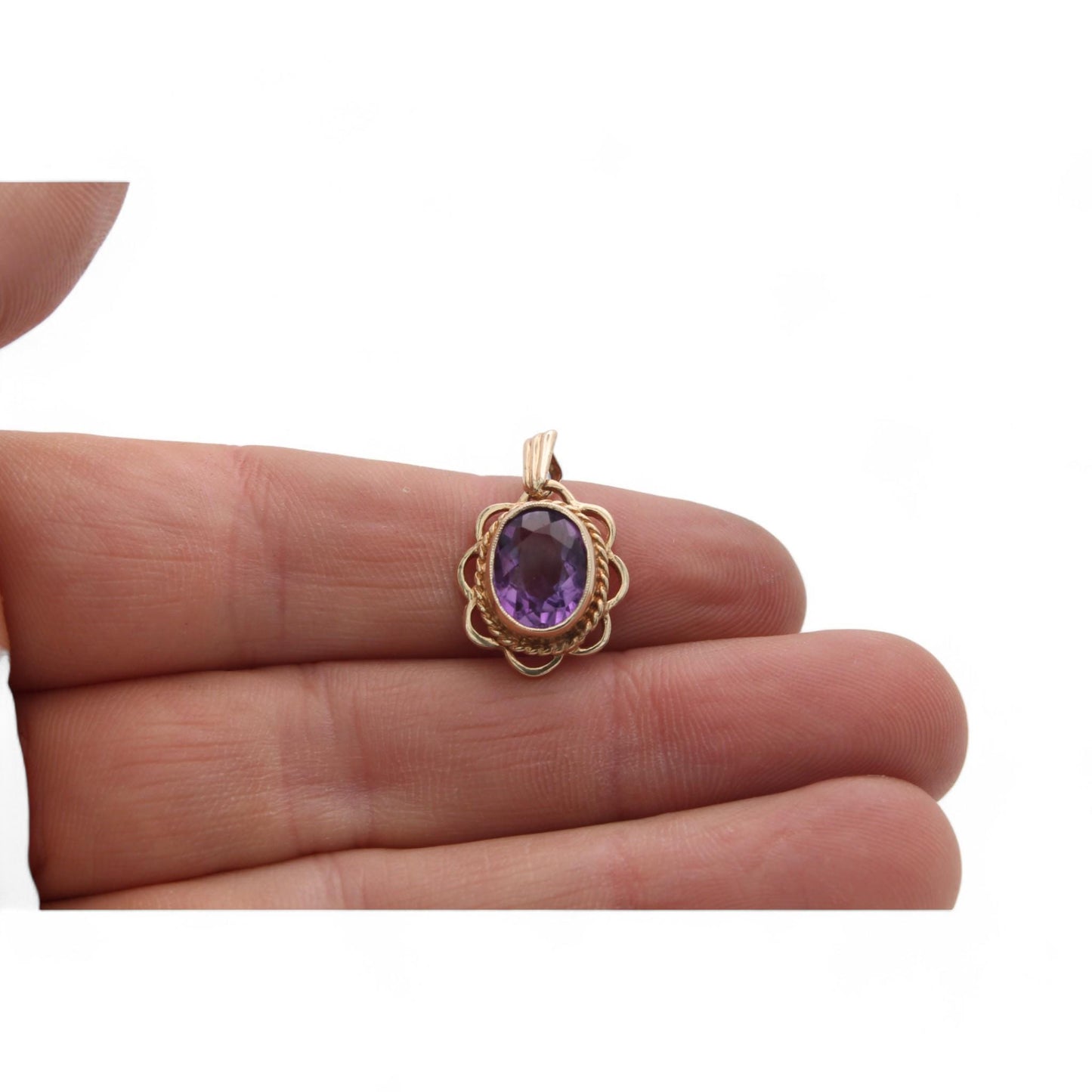 Vintage 9ct Gold Amethyst Pendant