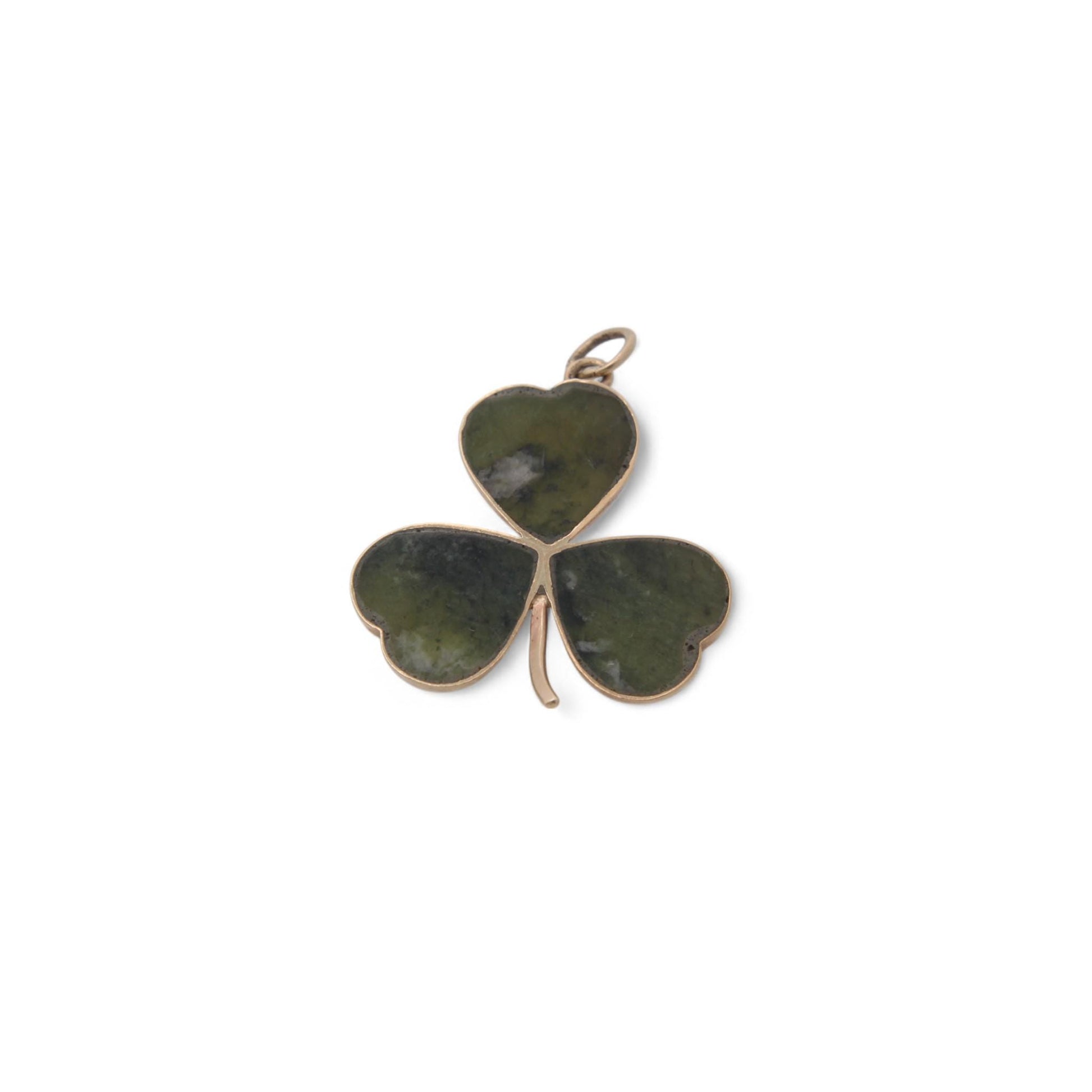 Vintage-9ct-Gold-Connemara-Shamrock-Pendant,-1966