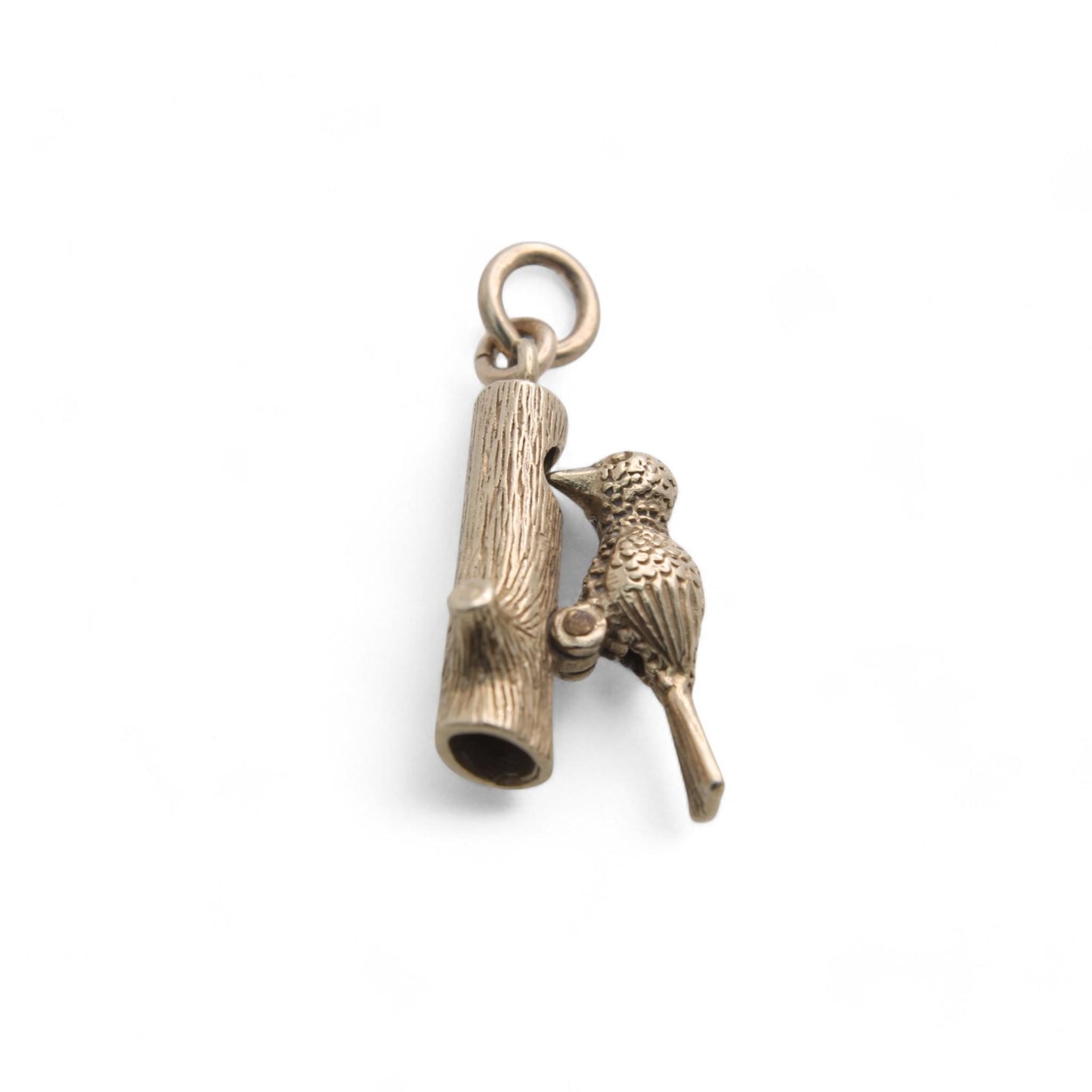 Vintage 9ct Gold Moving Woodpecker Charm