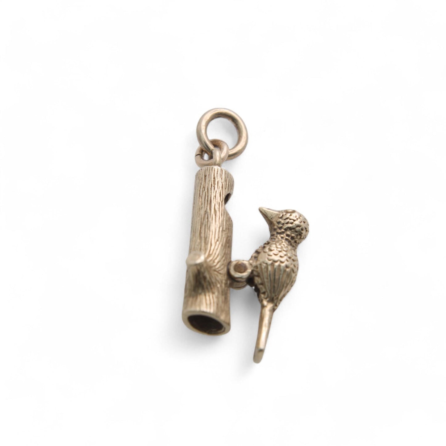Vintage 9ct Gold Moving Woodpecker Charm
