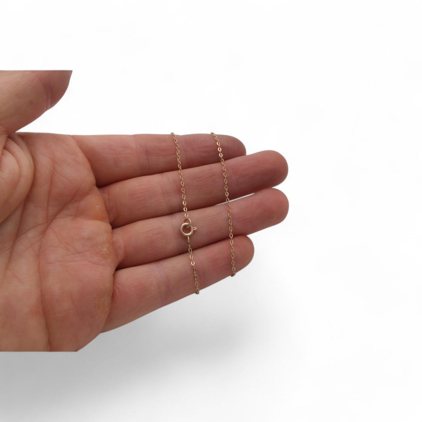 Vintage 9ct Yellow Gold Dainty Rolo Link Necklace