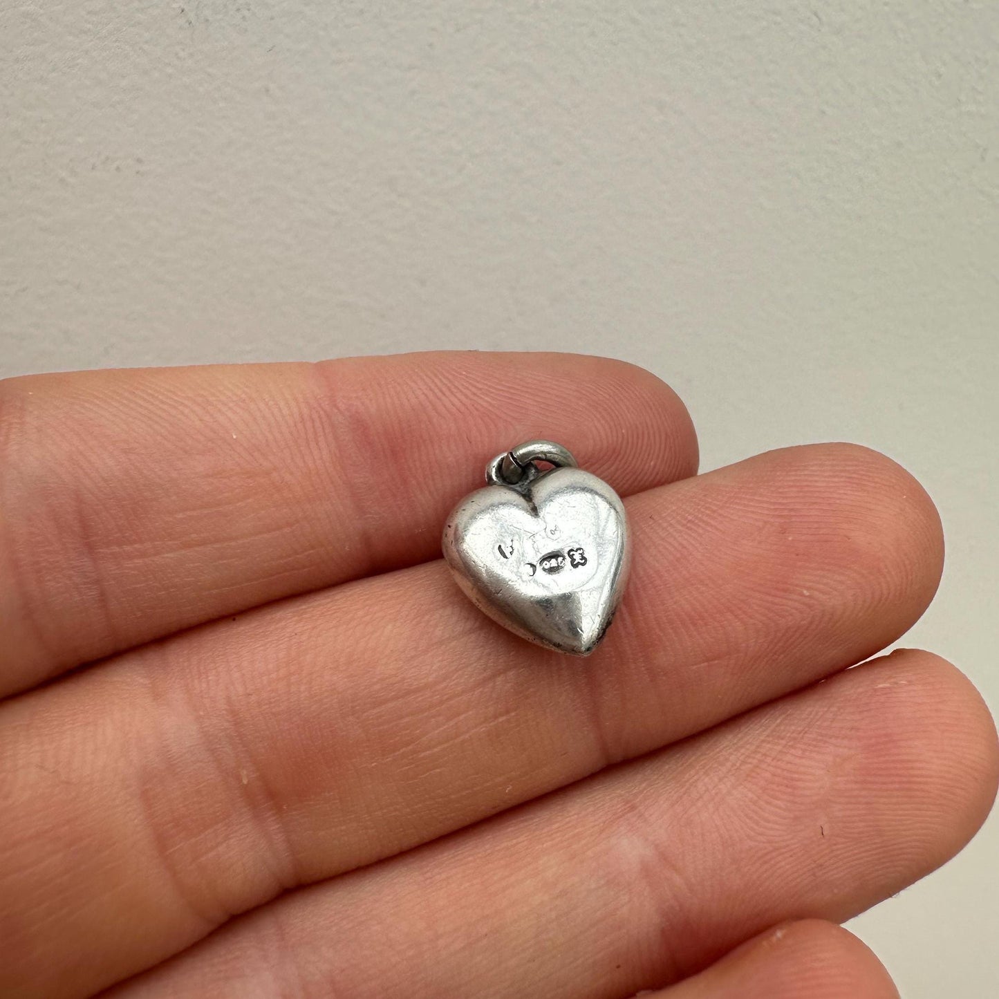 Vintage Sterling Silver Shamrock Connemara Heart Charm, 1939