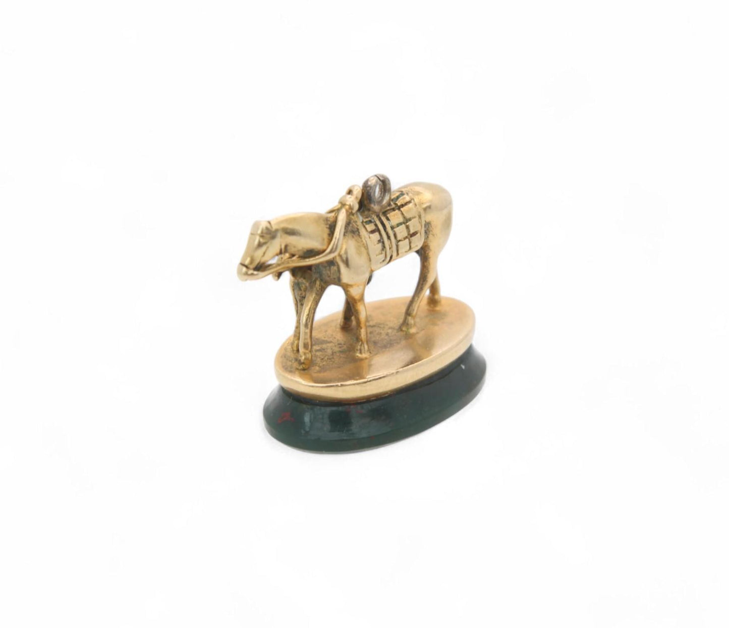 Antique 18ct Gold Horse & Foal "Always Constant and Faithful" Intaglio Pendant