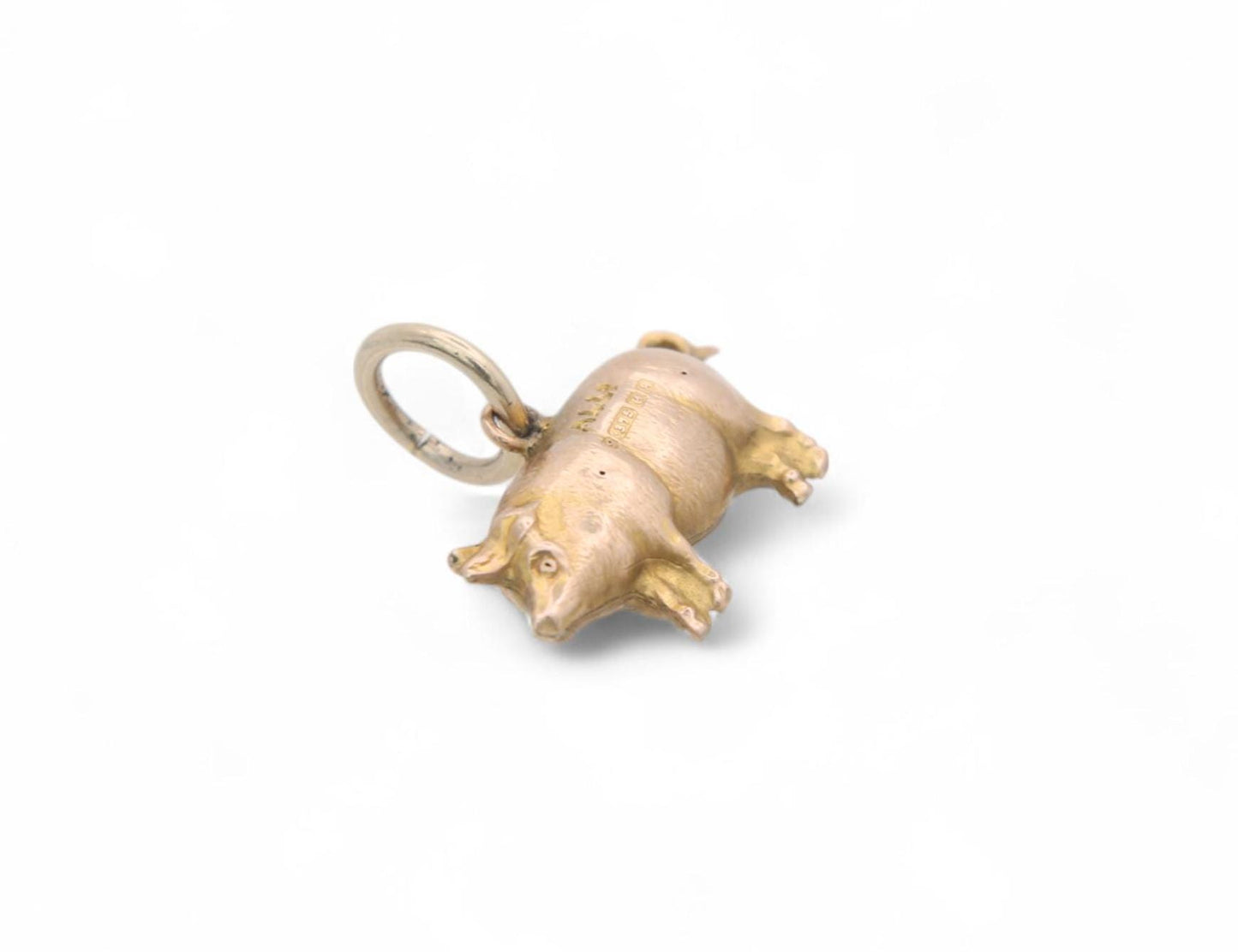Antique 9ct Gold Pig Charm, 1900