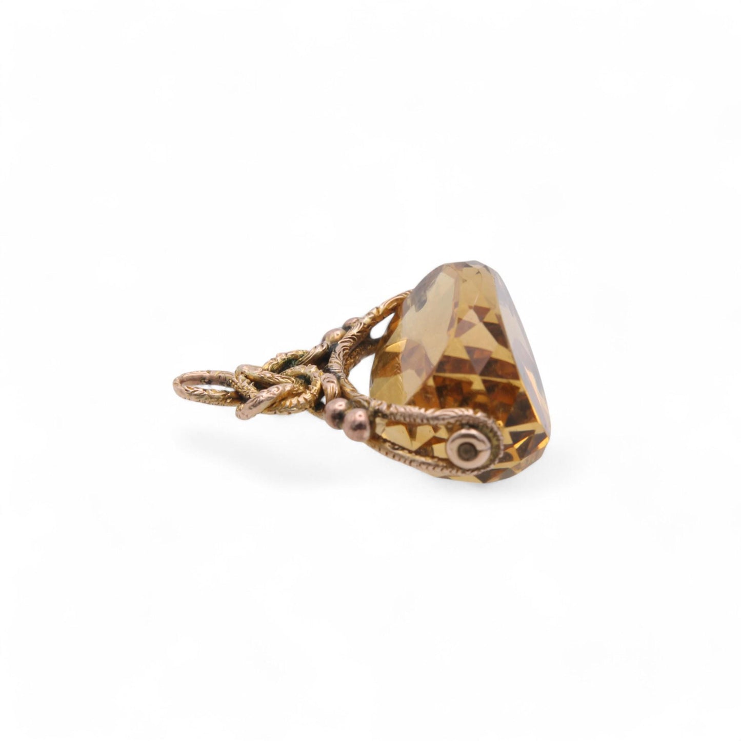 Antique 9ct Gold Citrine Spinner Pendant