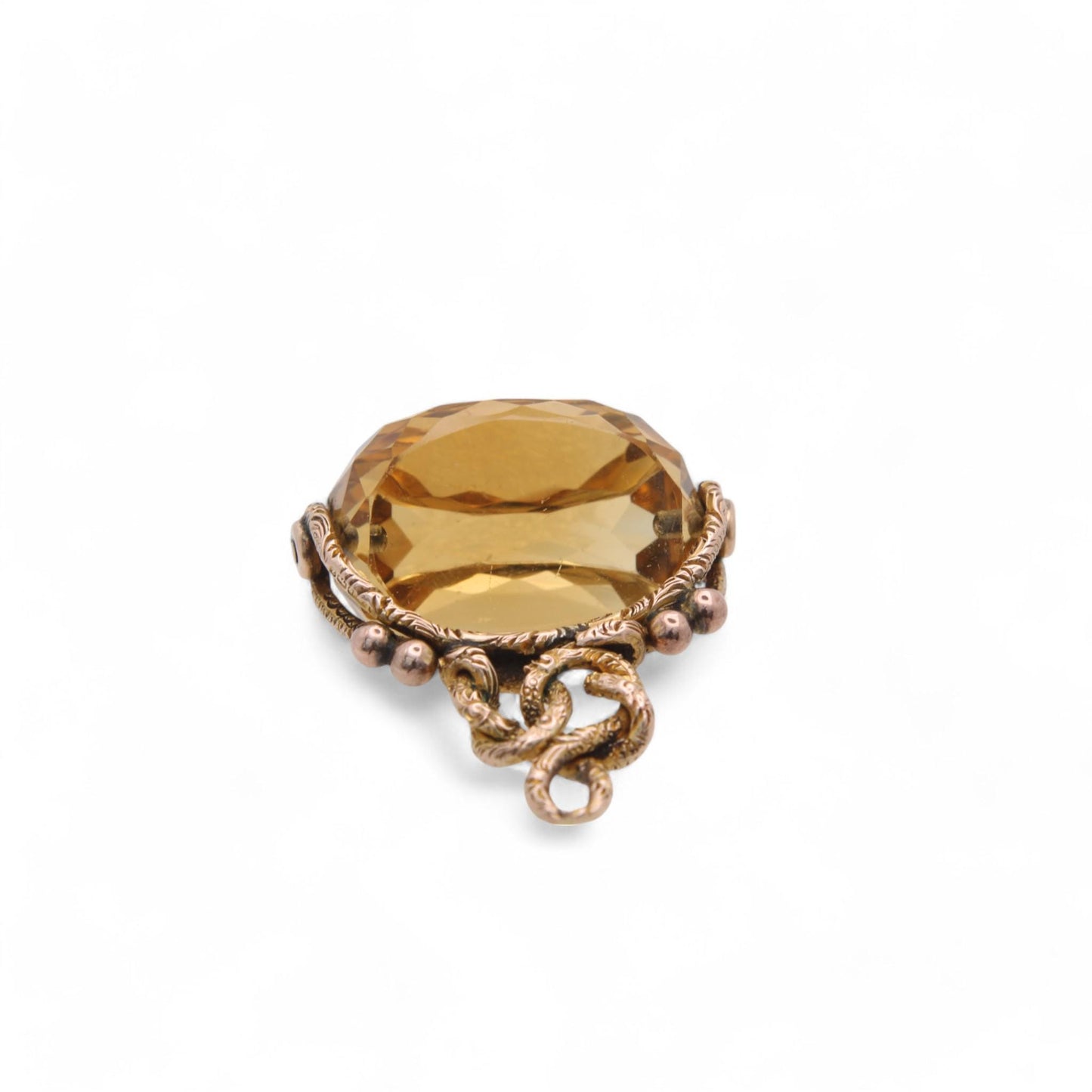 Antique 9ct Gold Citrine Spinner Pendant