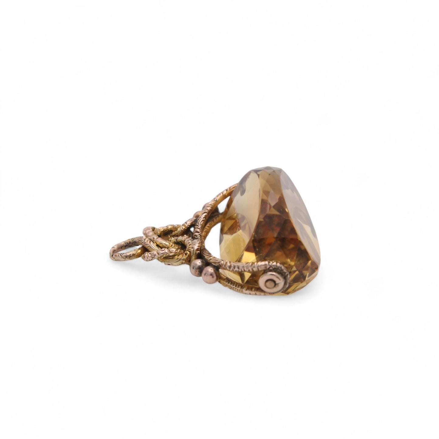 Antique 9ct Gold Citrine Spinner Pendant