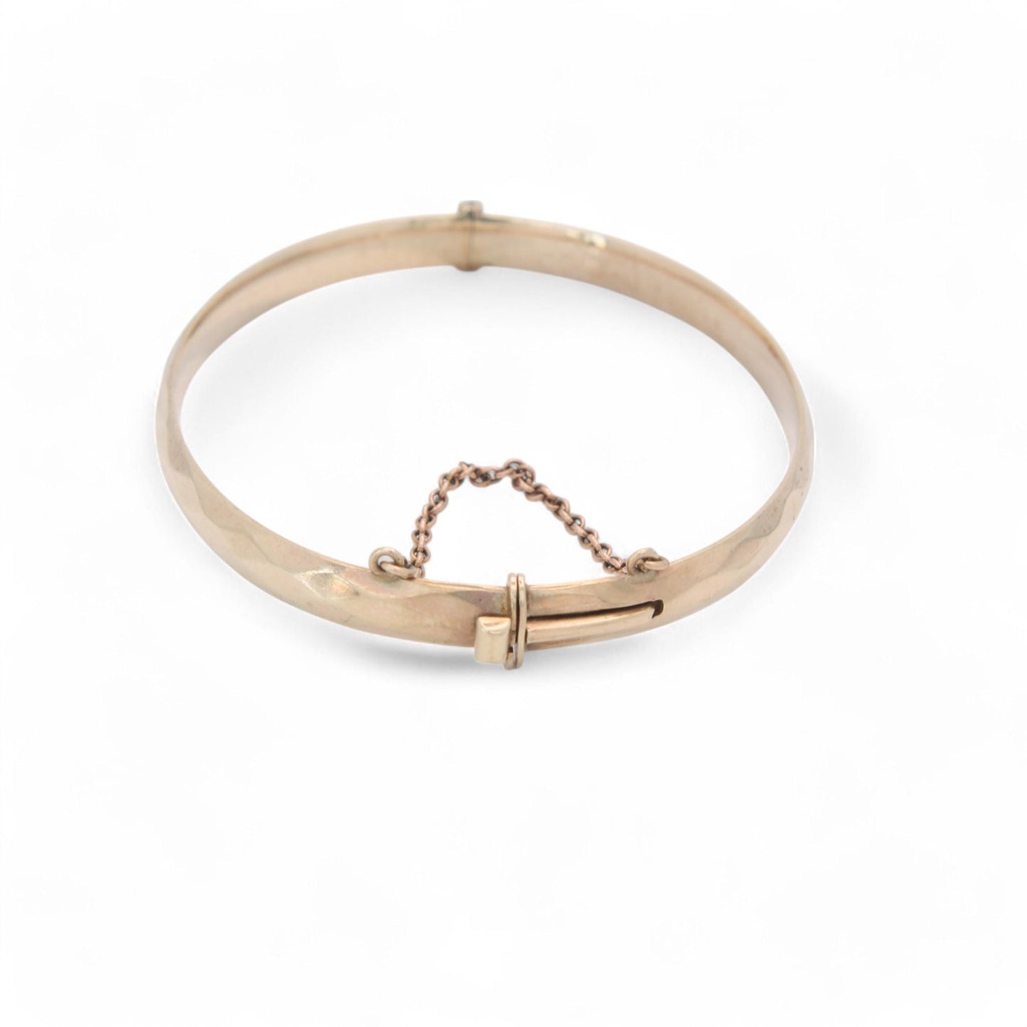 Antique 9ct Gold Faceted Metal Core Bangle