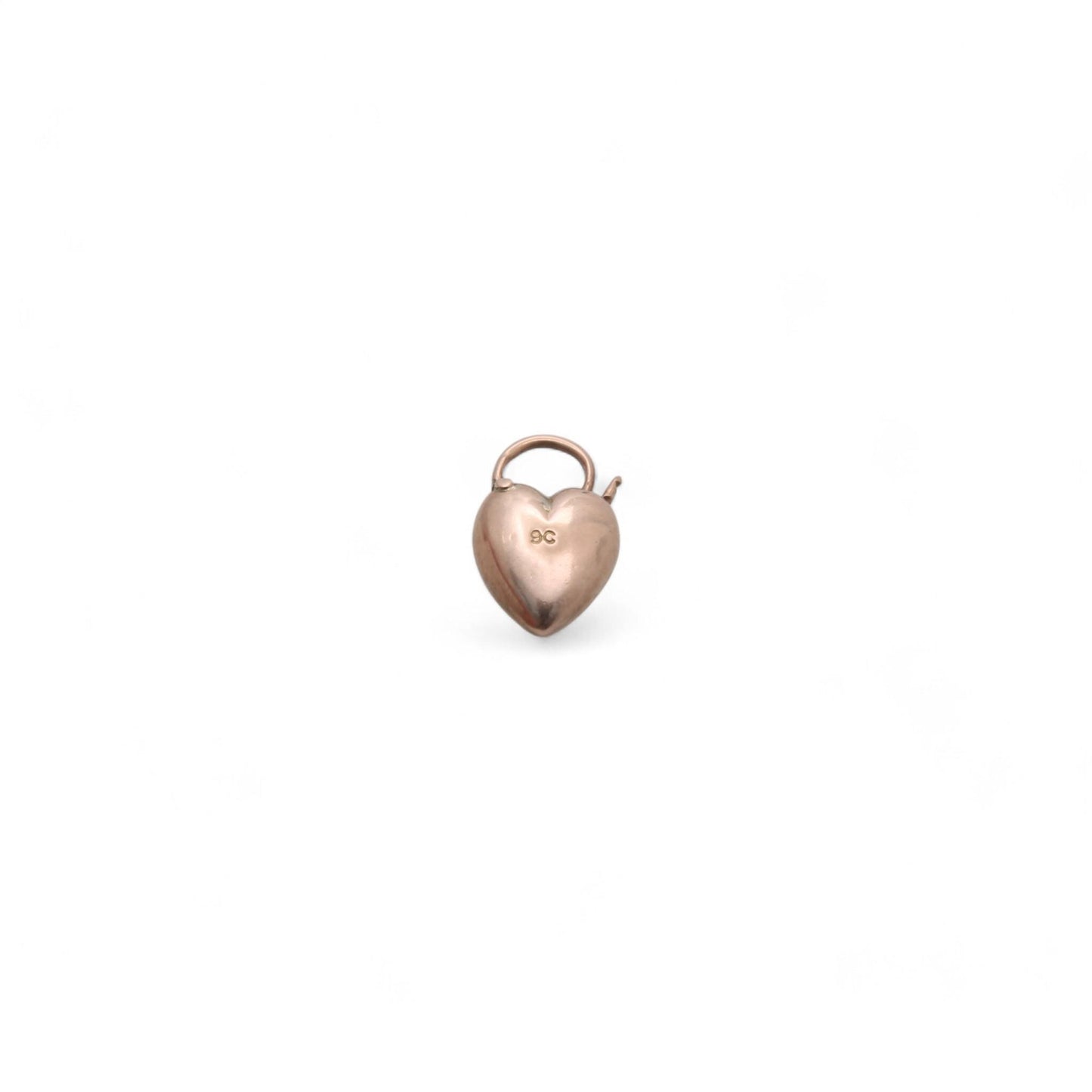 Antique 9ct Gold Dainty Heart Padlock Pendant