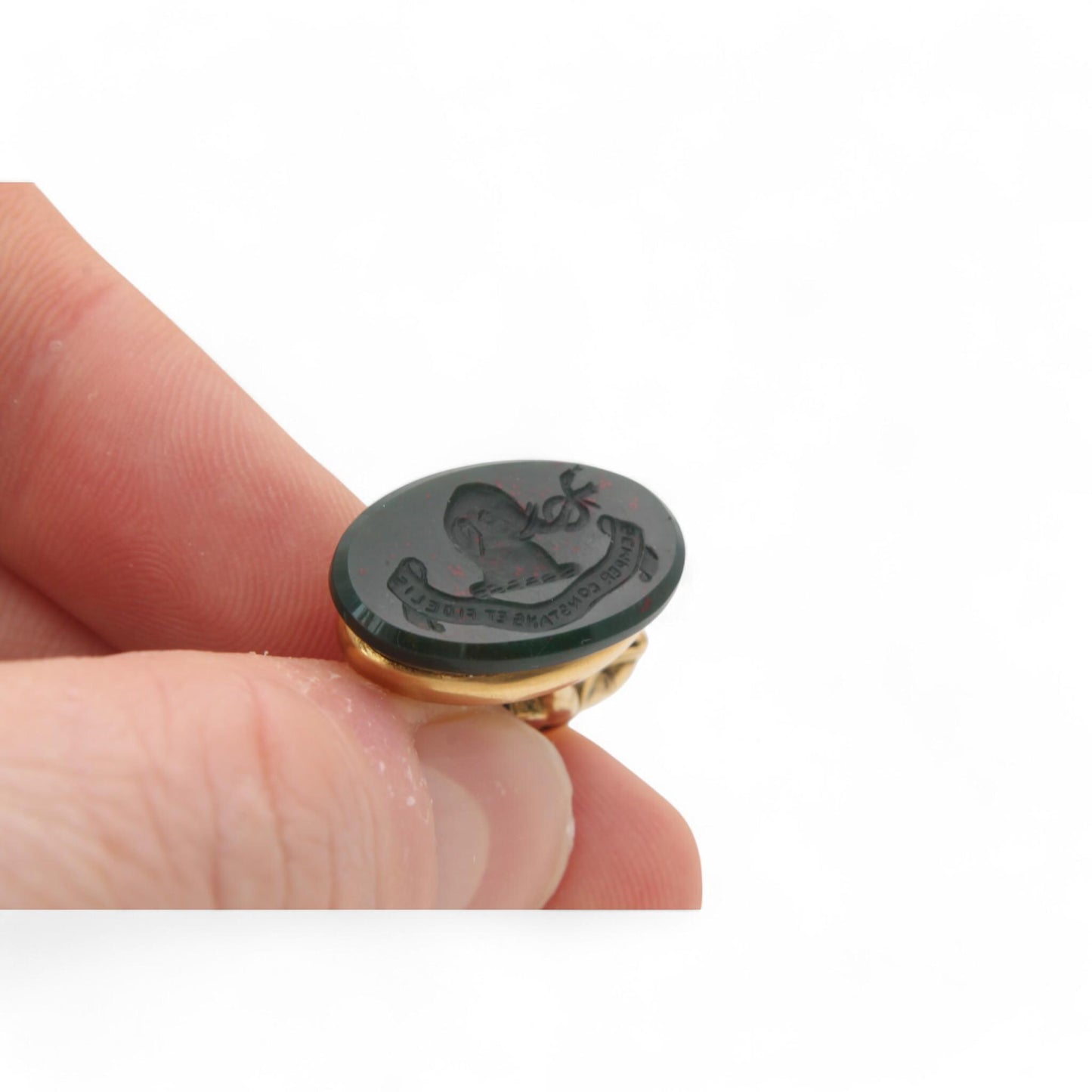 Antique 18ct Gold Horse & Foal "Always Constant and Faithful" Intaglio Pendant