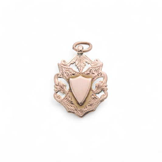 Antique 9ct Gold Shield Pendant, 1909