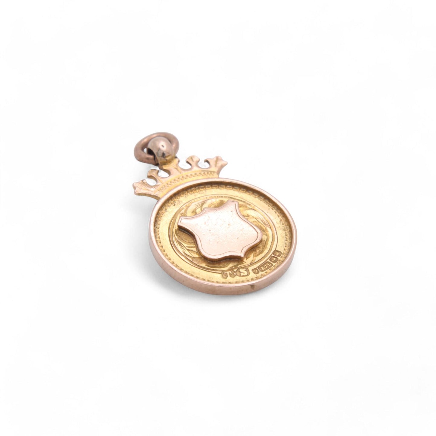 Antique 9ct Gold Shield Pendant, 1921