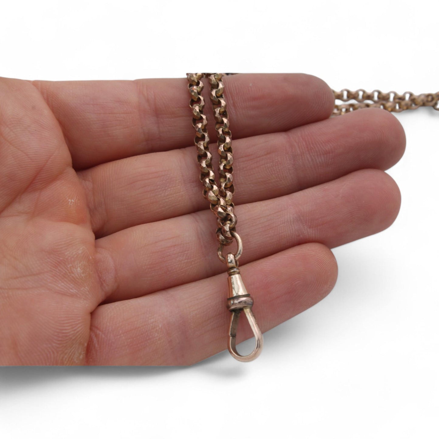 Antique 9ct Rolled Gold Faceted Long Guard, 53"