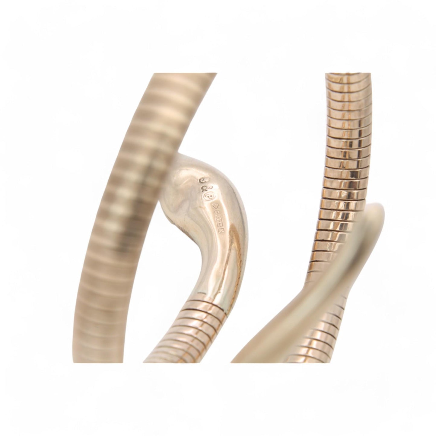 Vintage 9ct Gold Ruby Snake Bangle, 1960