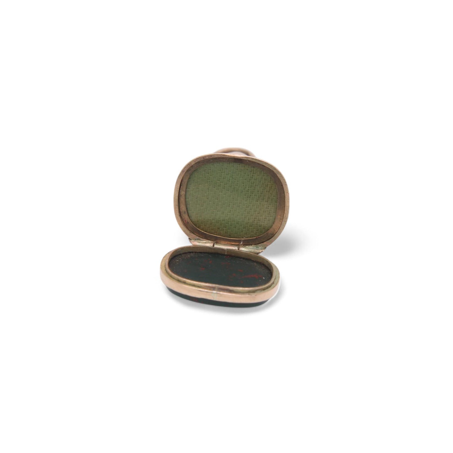 Antique 9ct Gold Bloodstone Pendant Hidden Locket