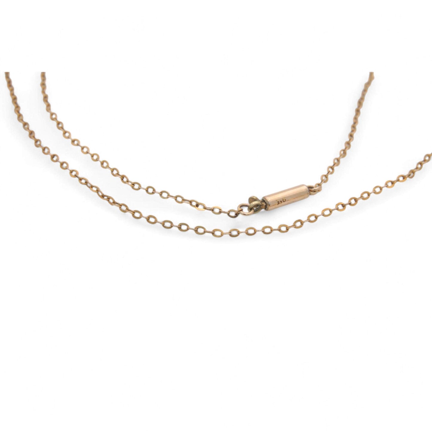 Antique 9ct Gold Dainty Rolo Link Necklace, 16.8"