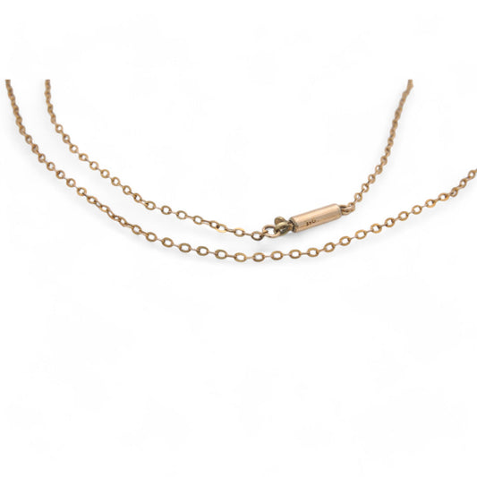 Antique 9ct Gold Dainty Rolo Link Necklace, 16.8"