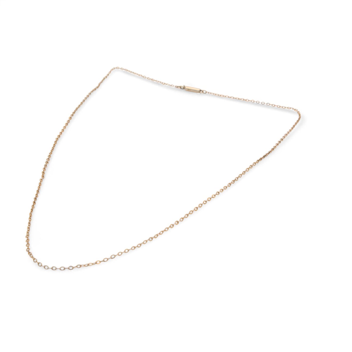 Antique 9ct Gold Dainty Rolo Link Necklace, 16.8"