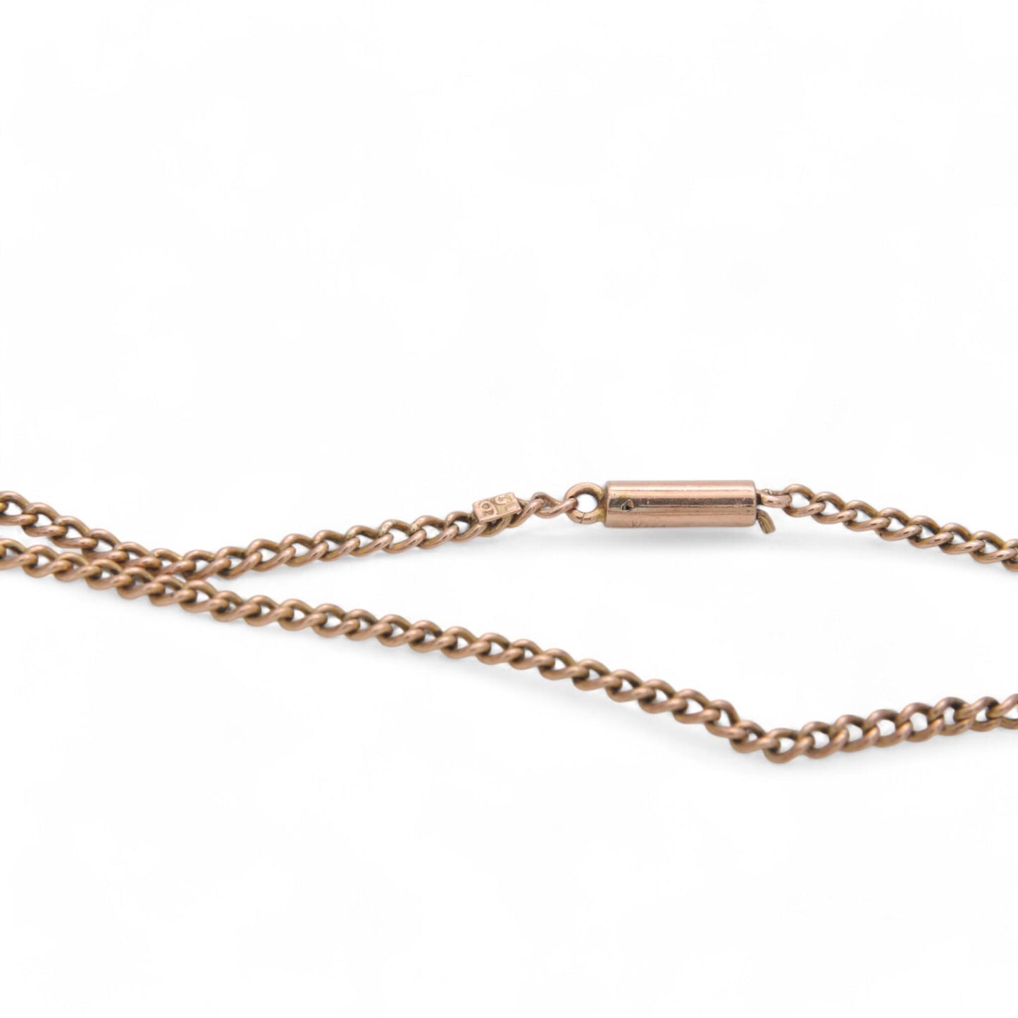 Antique 9ct Rose Gold Curb Link Necklace, 18"