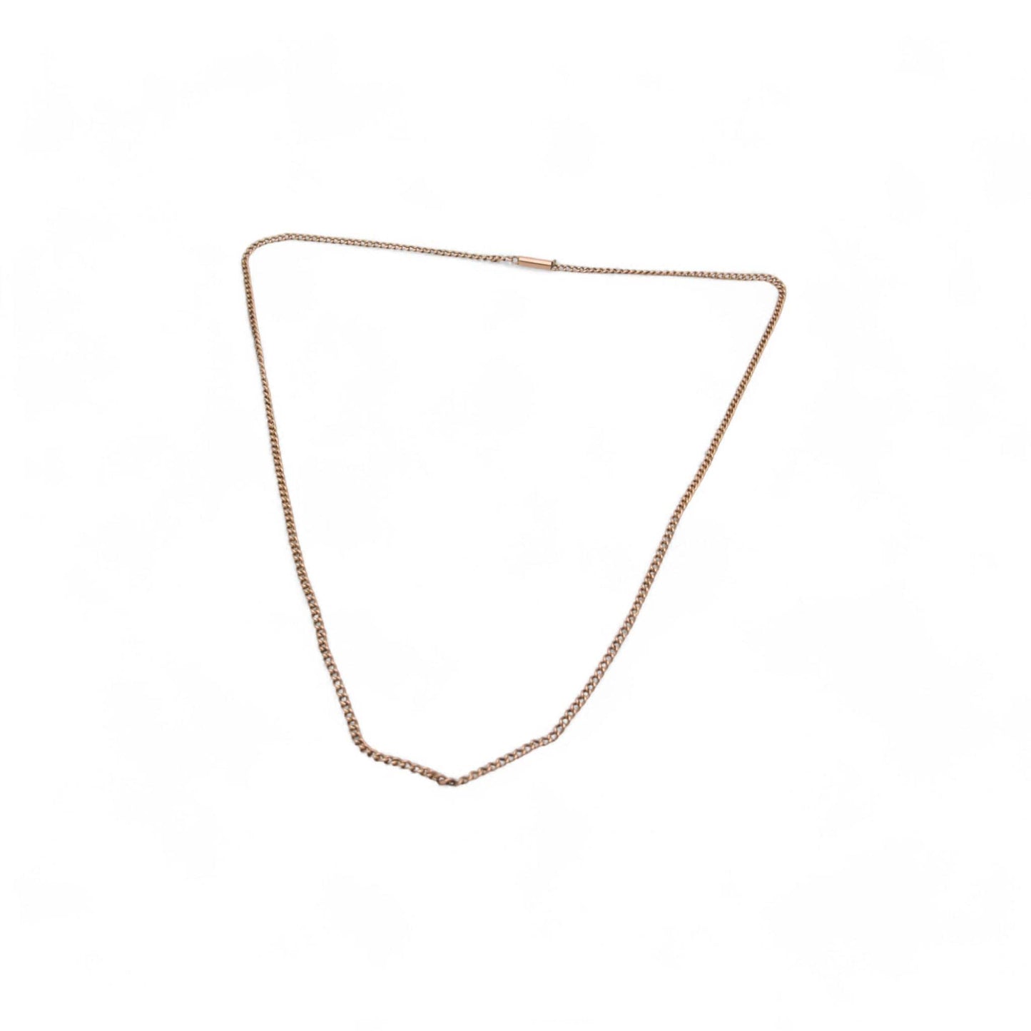 Antique 9ct Rose Gold Curb Link Necklace, 18"