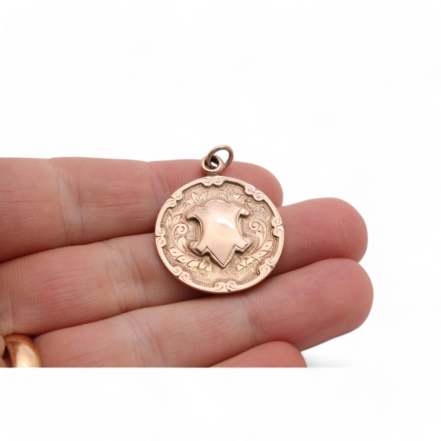 Antique 9ct Gold Shield Motif Pendant