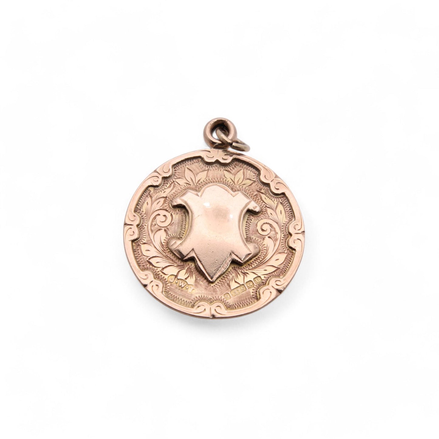 Antique 9ct Gold Shield Motif Pendant