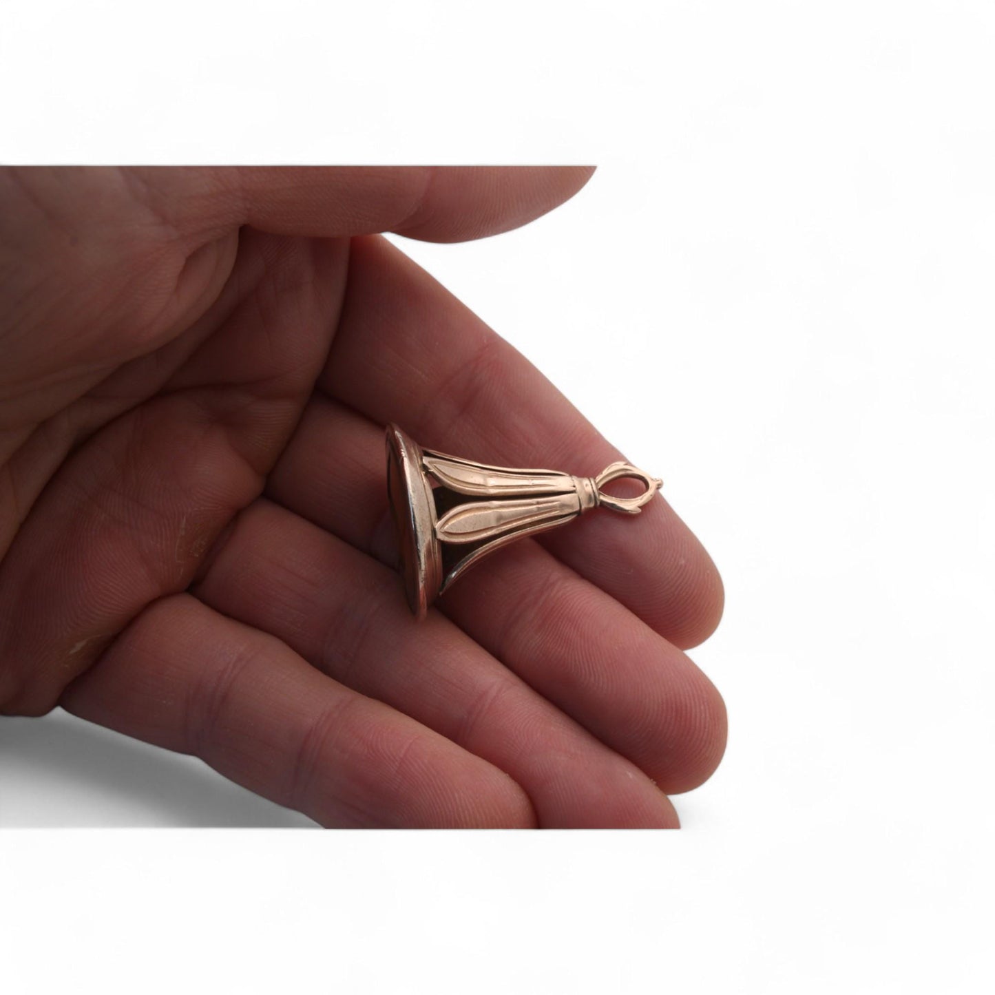 Antique 9ct Gold Intaglio Snake Crest Pendant