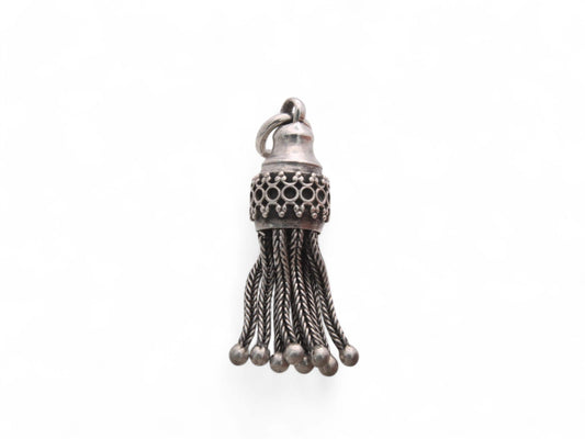 Antique Sterling Silver Tassel Pendant Charm