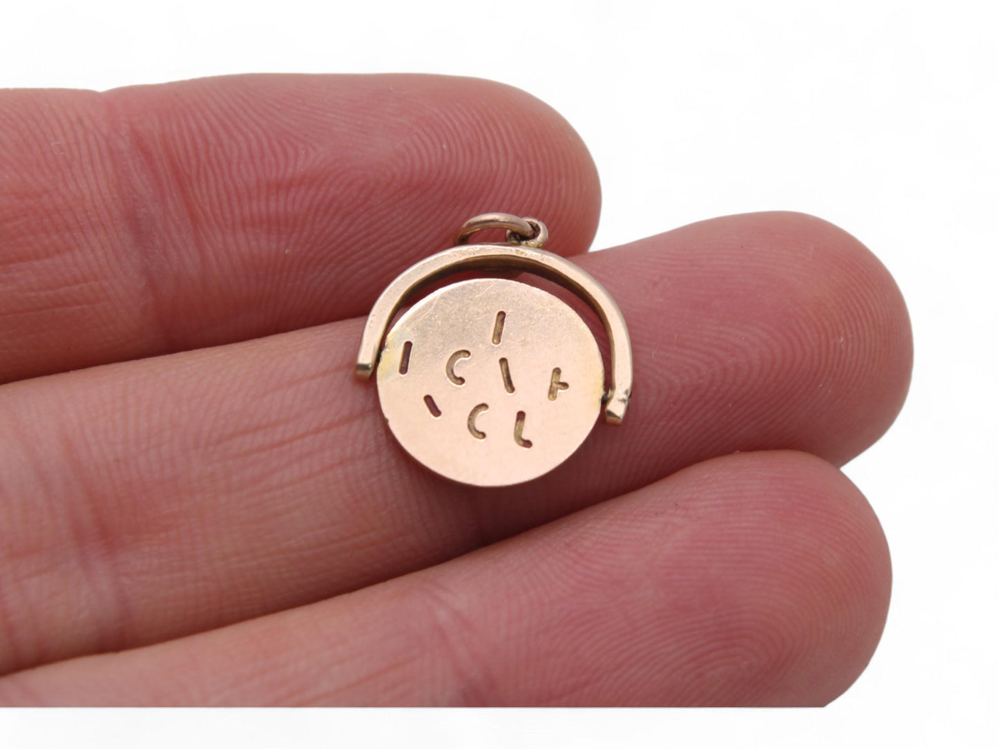 Vintage 9ct Gold 'I Love You' Spinning Charm Pendant