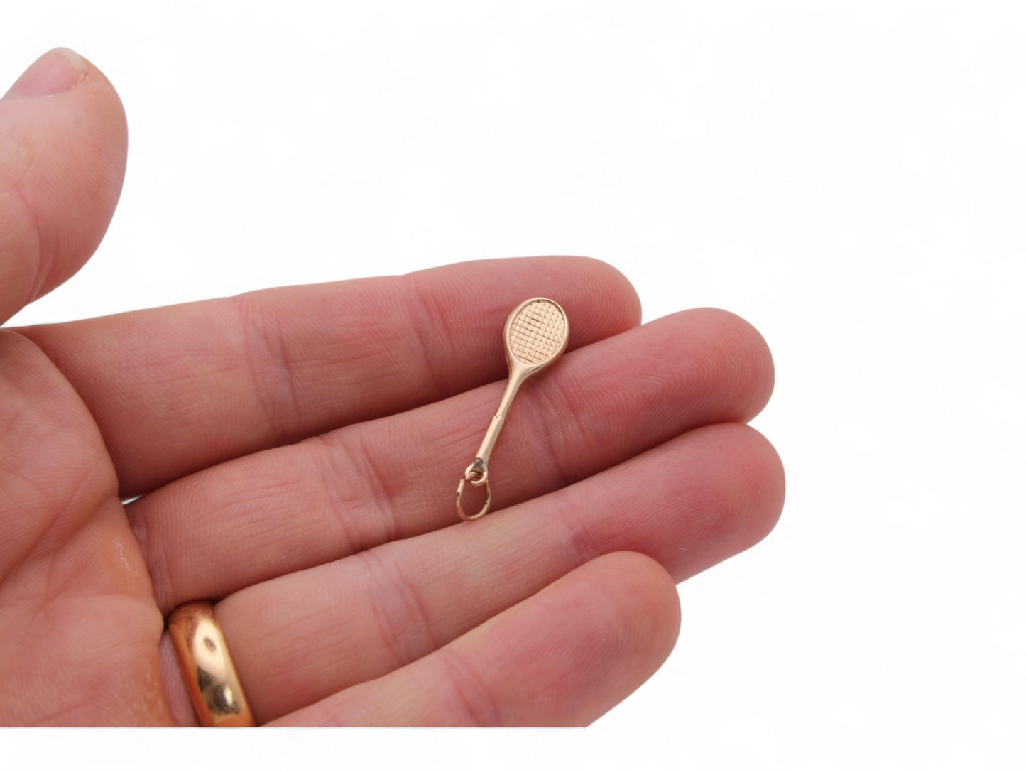 Vintage 9ct Gold Tennis Racket Charm