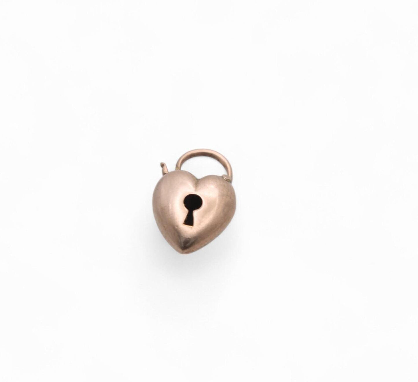 Antique 9ct Gold Dainty Heart Padlock Pendant