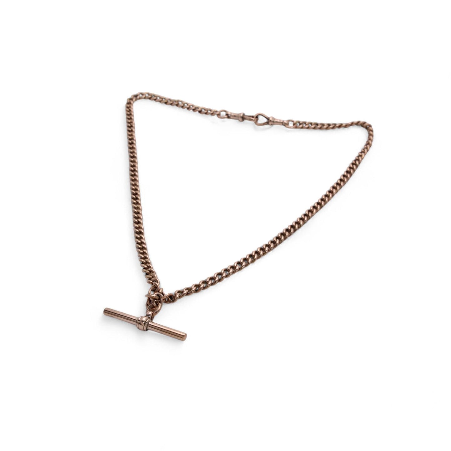 Antique 9ct Gold Double Albert Chain Necklace, 17.5"