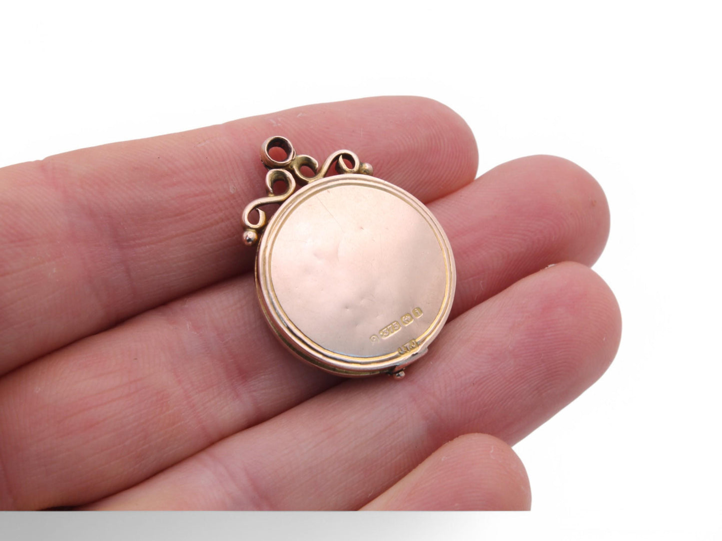 Antique 9ct Gold Bloodstone Locket Pendant, 1908
